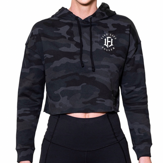 CROPPED HOODIE - BLACK CAMO